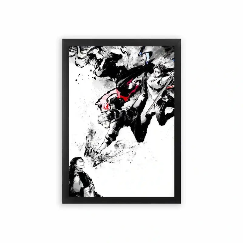 Jujutsu Kaisen 'The Duel' Framed Poster Black Premium Wood