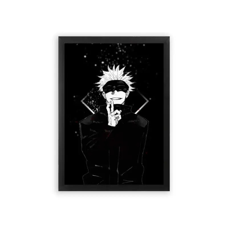 Jujutsu Kaisen 'Enigmatic Energy' Framed Poster Black Premium Wood