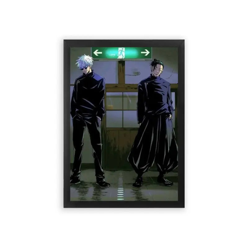 Jujutsu Kaisen 'Sorcerers at the Crossroads' Framed Poster Black Premium Wood