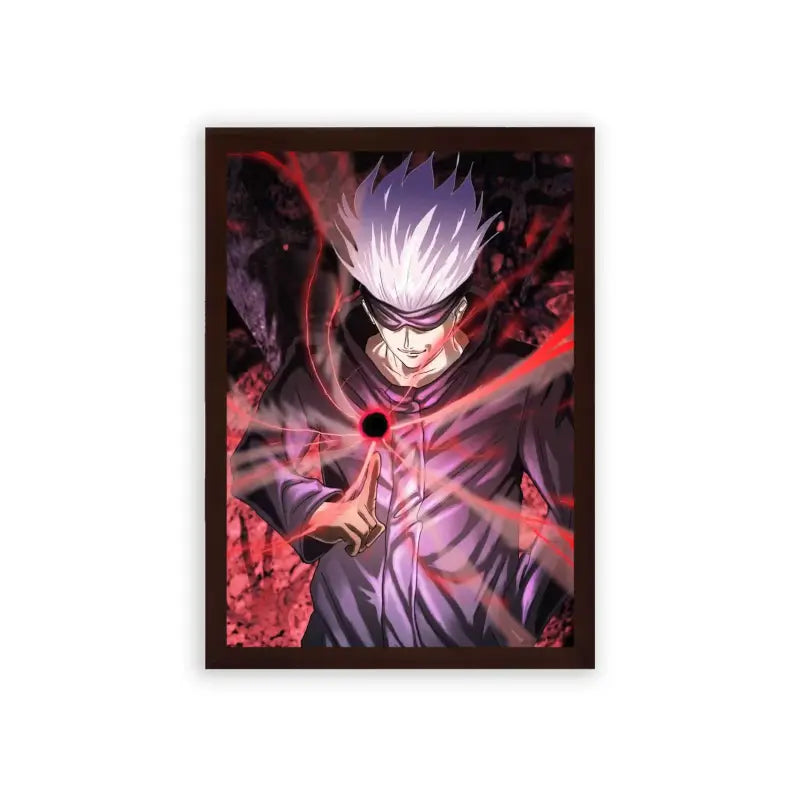 Jujutsu Kaisen 'Cursed Techniques' Framed Poster Brown Premium Wood