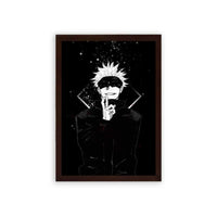 Jujutsu Kaisen 'Enigmatic Energy' Framed Poster Brown Premium Wood