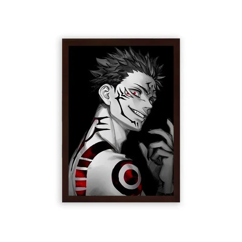 Jujutsu Kaisen 'Eyes of a Jujutsu Warrior' Framed Poster Brown Premium Wood