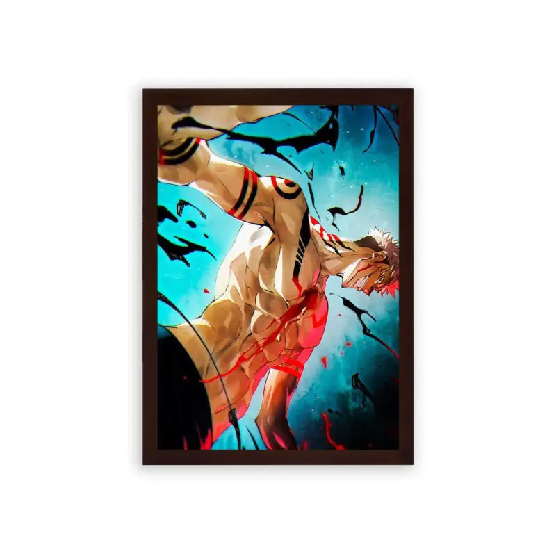 Jujutsu Kaisen 'The Power Within' Framed Poster Brown Premium Wood