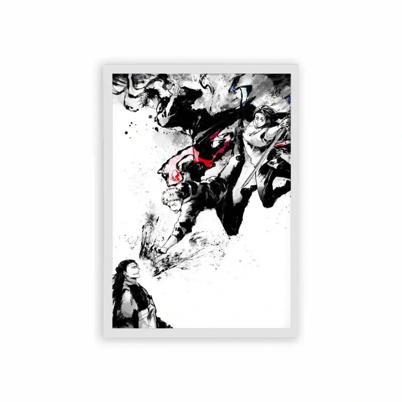 Jujutsu Kaisen 'The Duel' Framed Poster White Hard Fiber