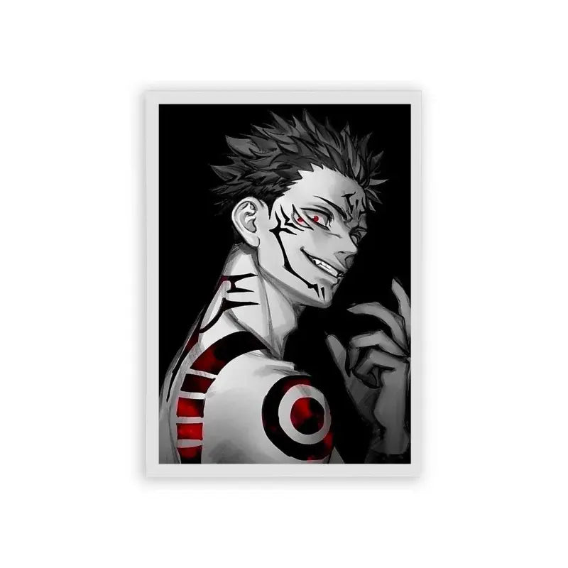 Jujutsu Kaisen 'Eyes of a Jujutsu Warrior' Framed Poster White Hard Fiber