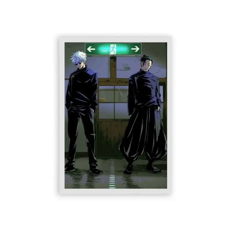 Jujutsu Kaisen 'Sorcerers at the Crossroads' Framed Poster White Hard Fiber