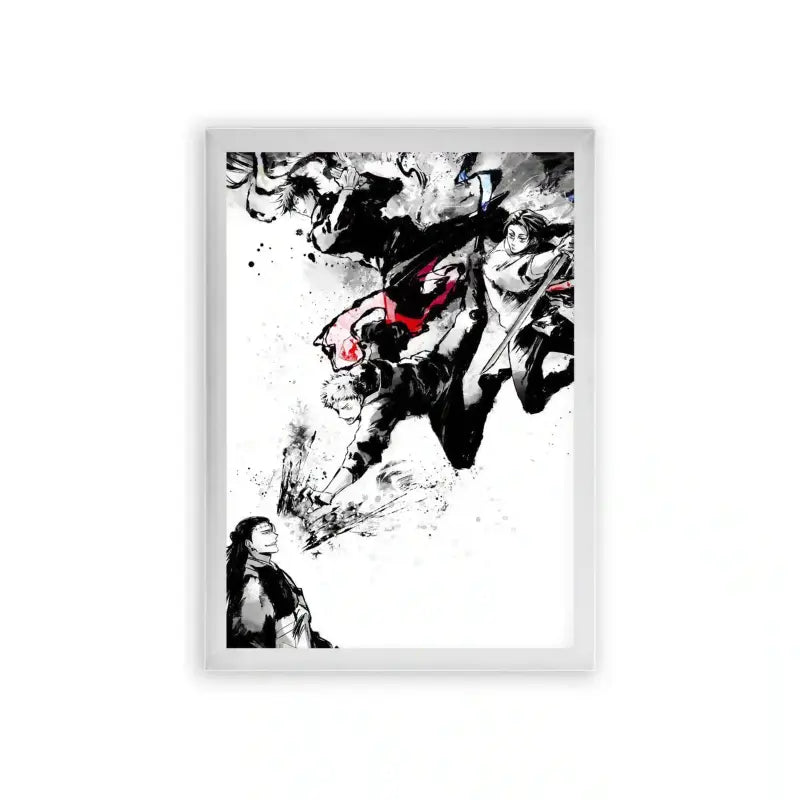 Jujutsu Kaisen 'The Duel' Framed Poster White Premium Wood