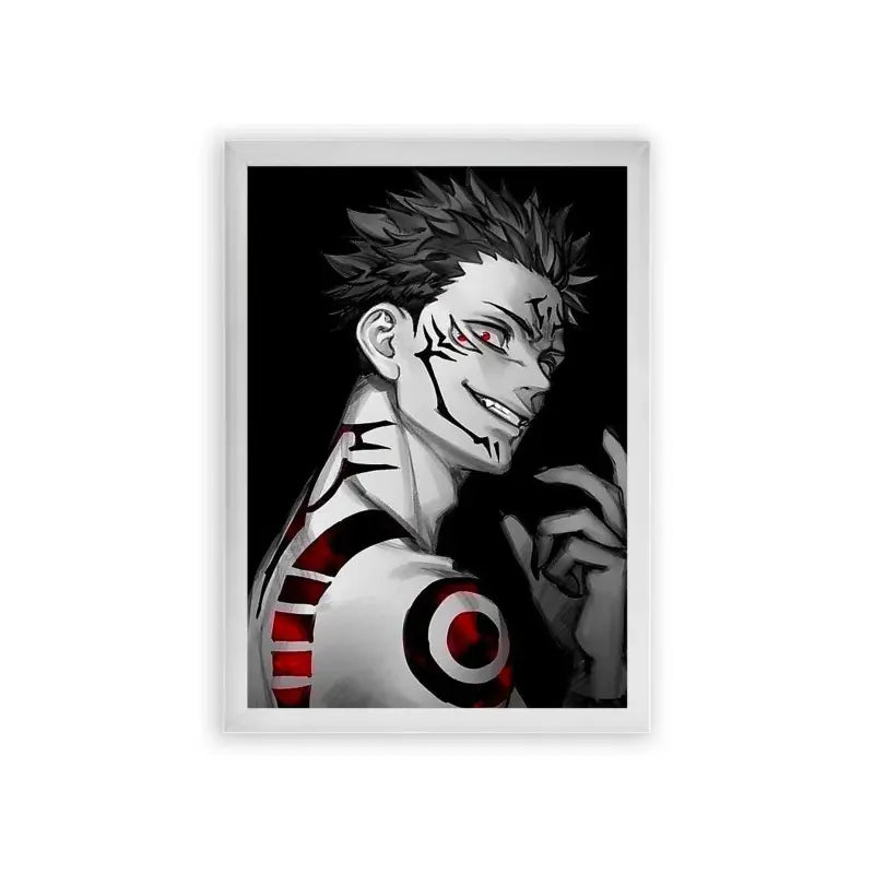 Jujutsu Kaisen 'Eyes of a Jujutsu Warrior' Framed Poster White Premium Wood