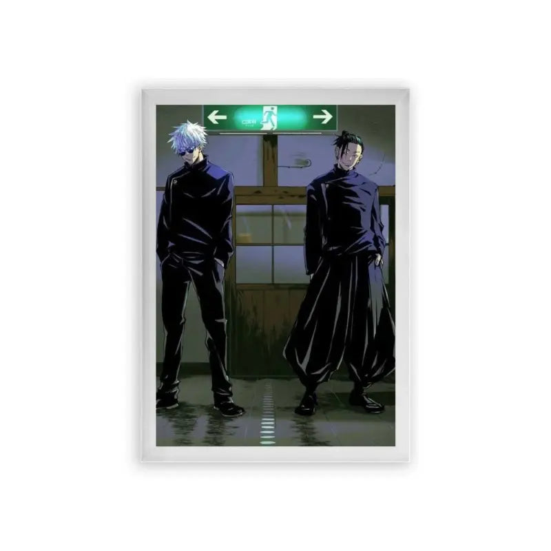 Jujutsu Kaisen 'Sorcerers at the Crossroads' Framed Poster White Premium Wood