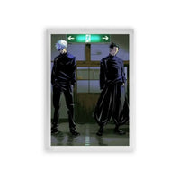 Jujutsu Kaisen 'Sorcerers at the Crossroads' Framed Poster White Premium Wood