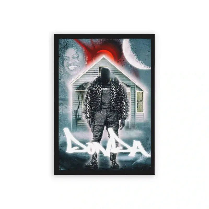 Kanye West 'Ode to Donda' Framed Poster Black Hard Fiber