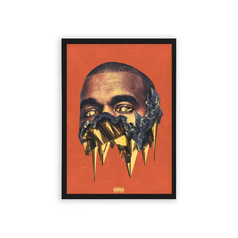 Kanye West 'Mind of Gold' Framed Poster Black Hard Fiber