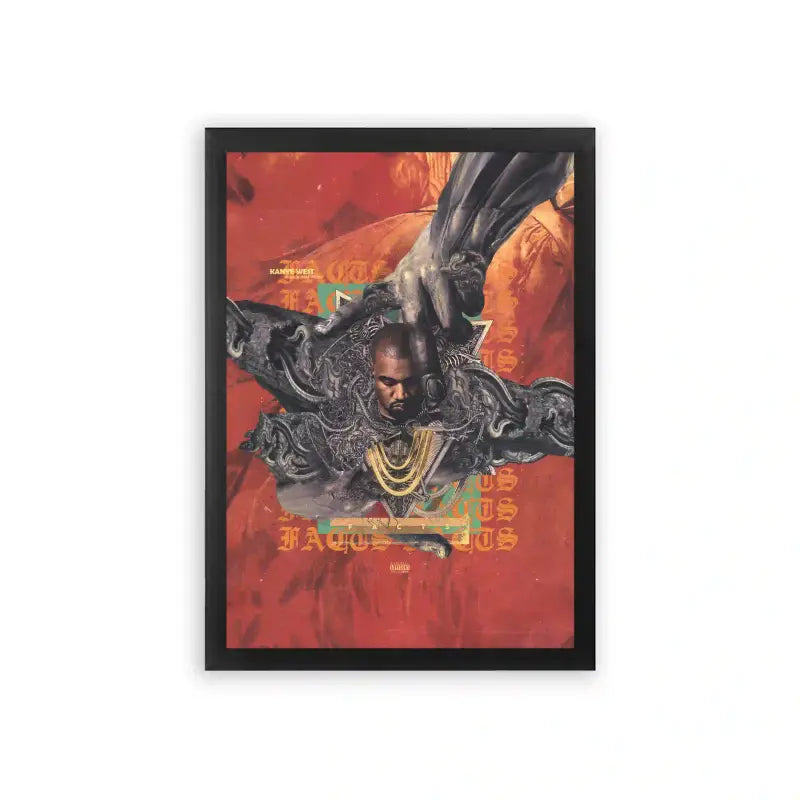 Kanye West 'Facts' Framed Poster Black Premium Wood