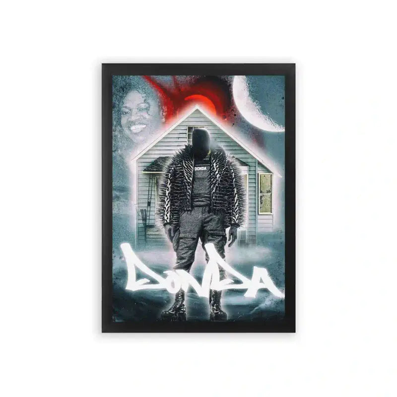 Kanye West 'Ode to Donda' Framed Poster Black Premium Wood