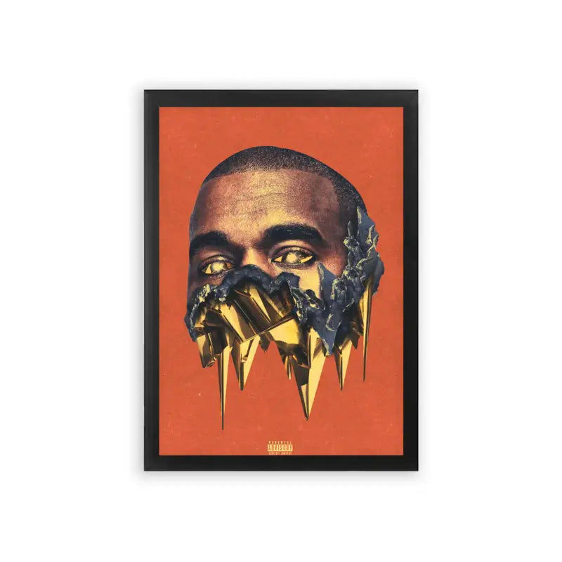 Kanye West 'Mind of Gold' Framed Poster Black Premium Wood