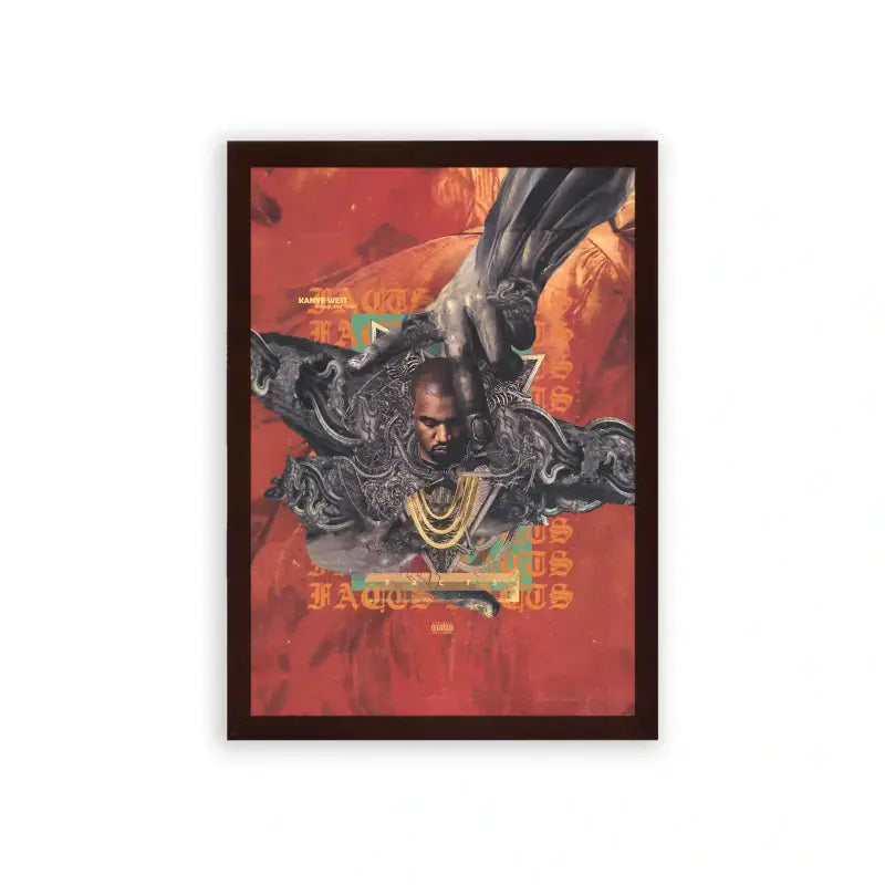 Kanye West 'Facts' Framed Poster Brown Premium Wood