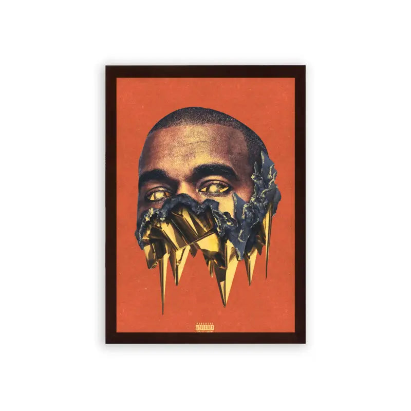 Kanye West 'Mind of Gold' Framed Poster Brown Premium Wood