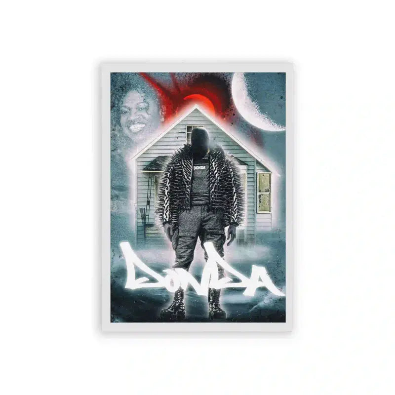 Kanye West 'Ode to Donda' Framed Poster White Hard Fiber