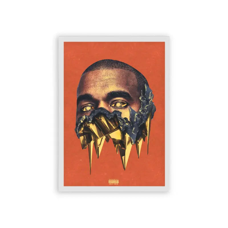 Kanye West 'Mind of Gold' Framed Poster White Hard Fiber