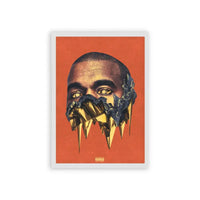 Kanye West 'Mind of Gold' Framed Poster White Hard Fiber