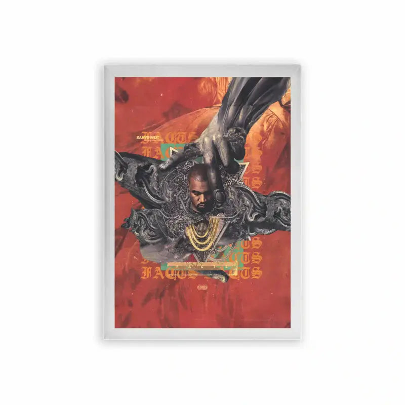 Kanye West 'Facts' Framed Poster White Premium Wood