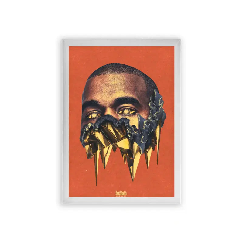 Kanye West 'Mind of Gold' Framed Poster White Premium Wood