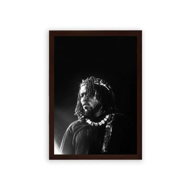 Kendrick Lamar 'Crown of Thorns' Framed Poster Brown Premium Wood