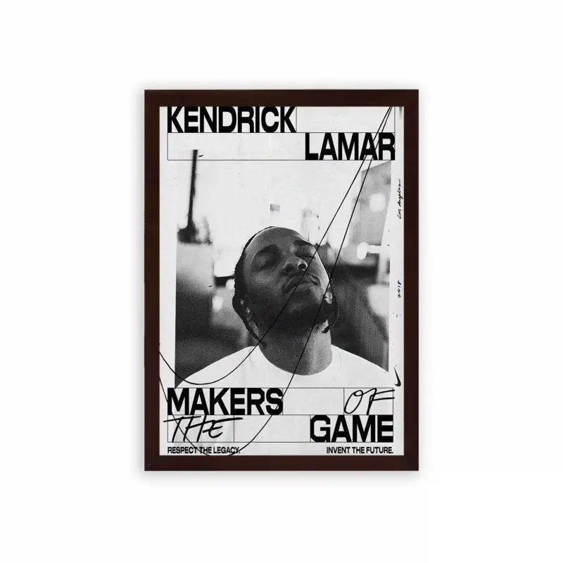 Kendrick Lamar 'Makers of the Game' Framed Poster Brown Premium Wood