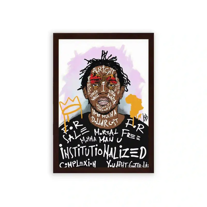 Kendrick Lamar 'To Pimp a Butterfly' Framed Poster Brown Premium Wood