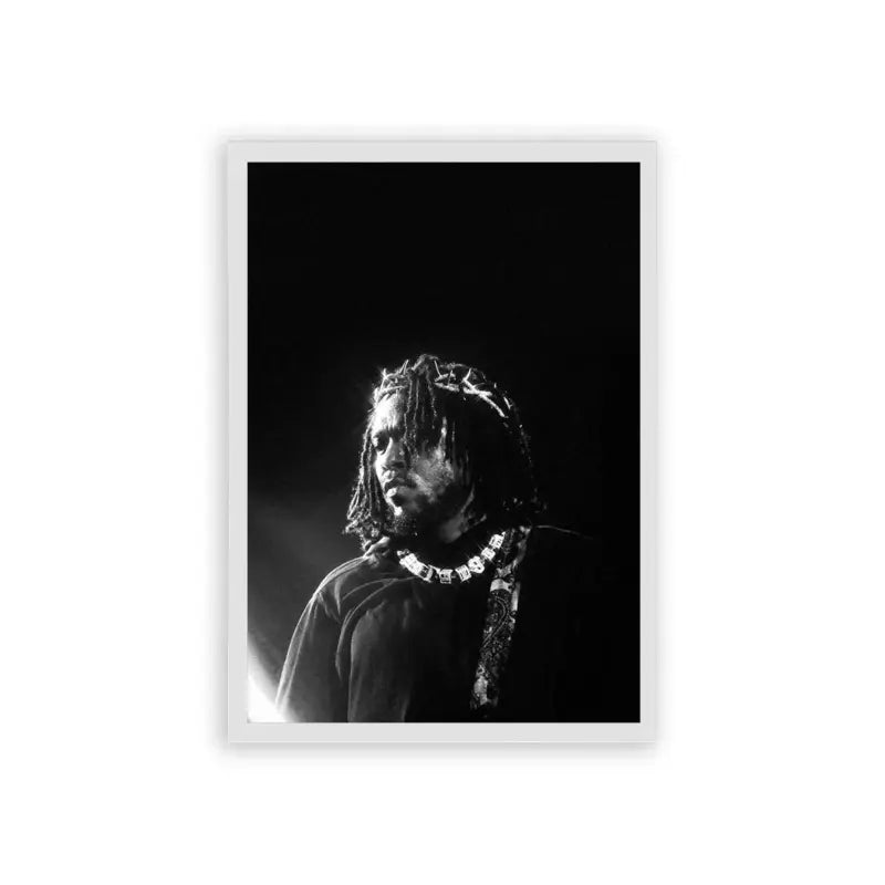 Kendrick Lamar 'Crown of Thorns' Framed Poster White Hard Fiber