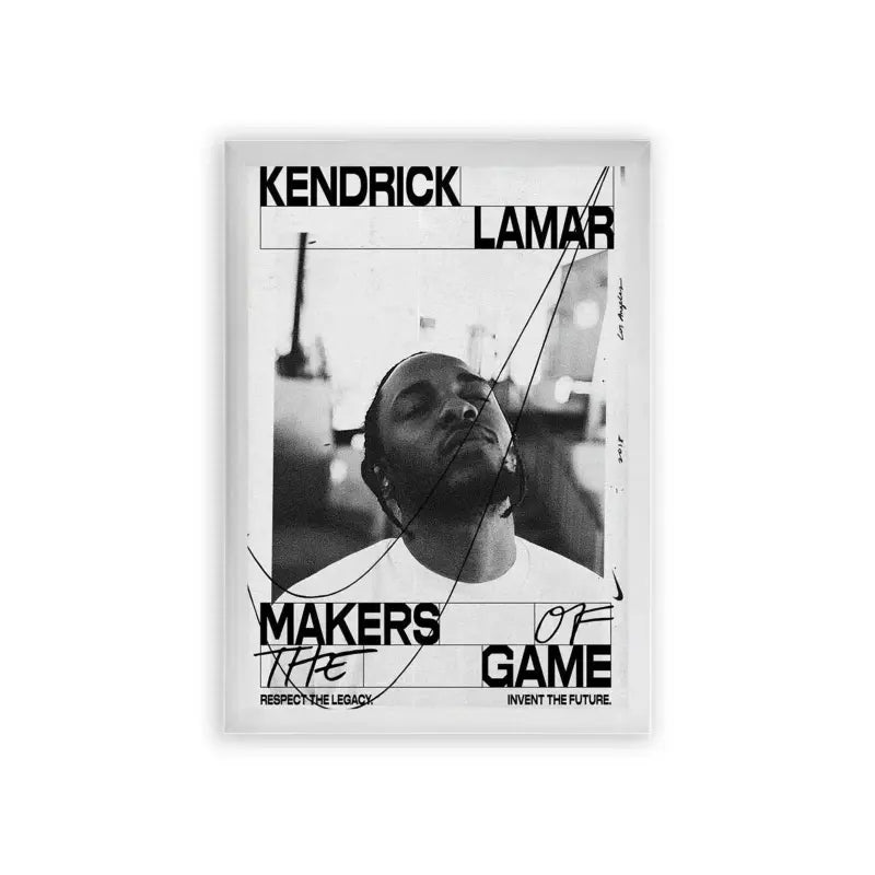 Kendrick Lamar 'Makers of the Game' Framed Poster White Premium Wood