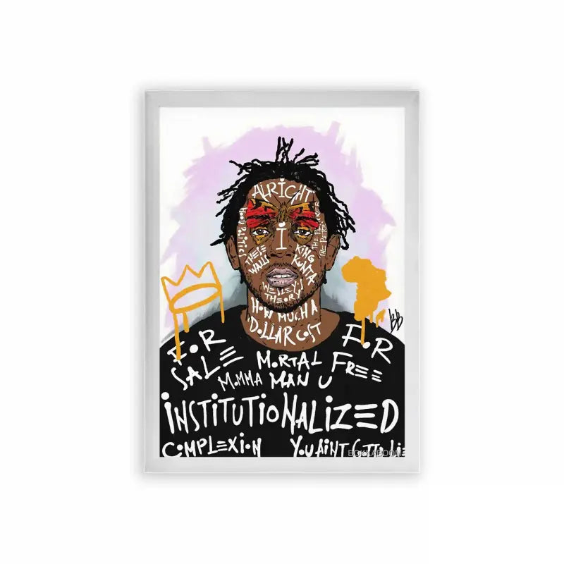 Kendrick Lamar 'To Pimp a Butterfly' Framed Poster White Premium Wood