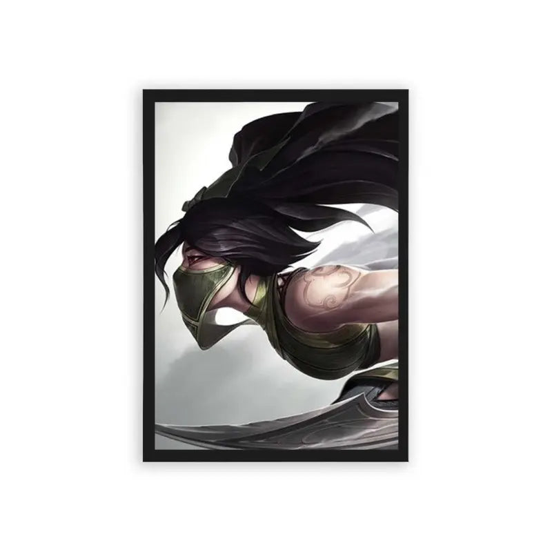 League of Legends Akali 'Windborne Watcher' Framed Poster Black Hard Fiber