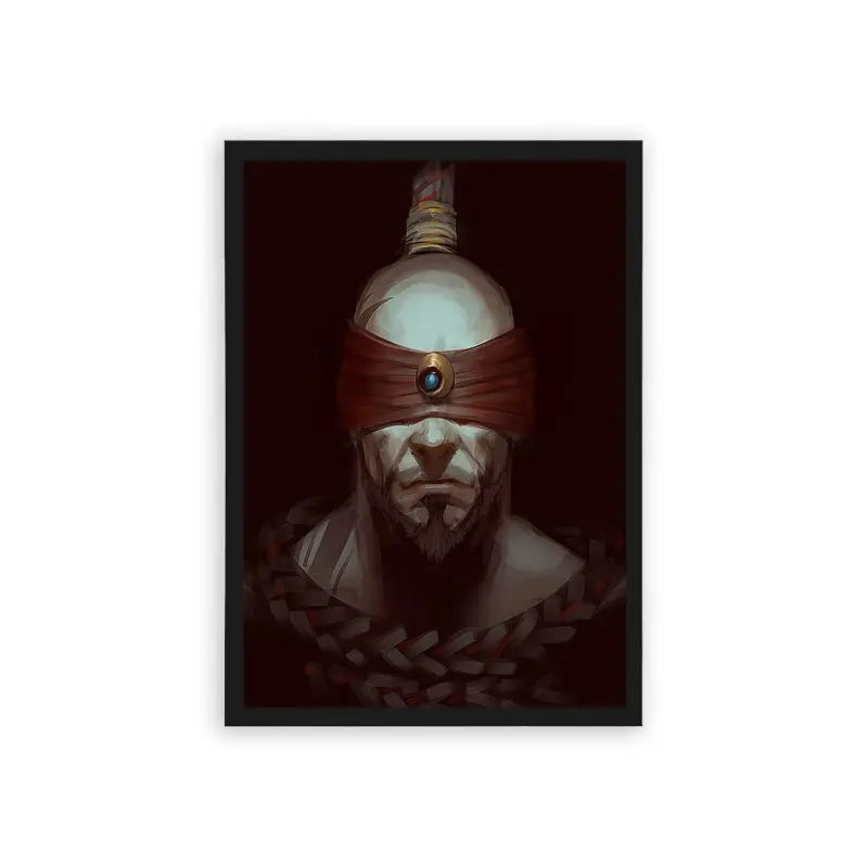 League of Legends Lee Sin 'The Blind Monk' Framed Poster Black Hard Fiber