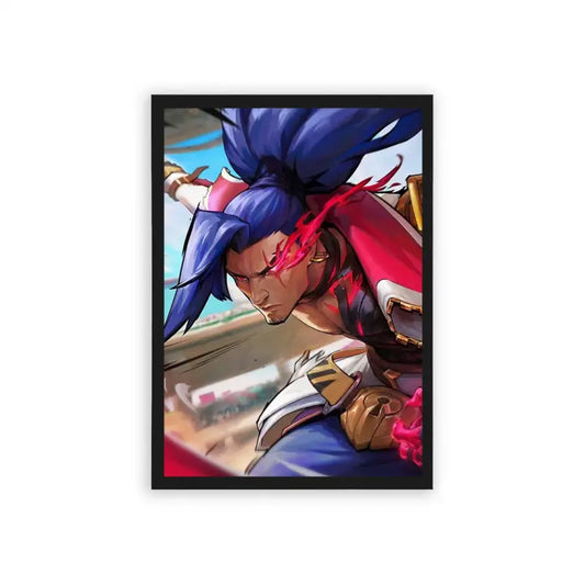 League of Legends Yasuo 'Martial Prowess' Framed Poster Black Hard Fiber