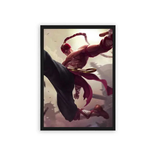 League of Legends Lee Sin 'Airborne Assault' Framed Poster Black Hard Fiber