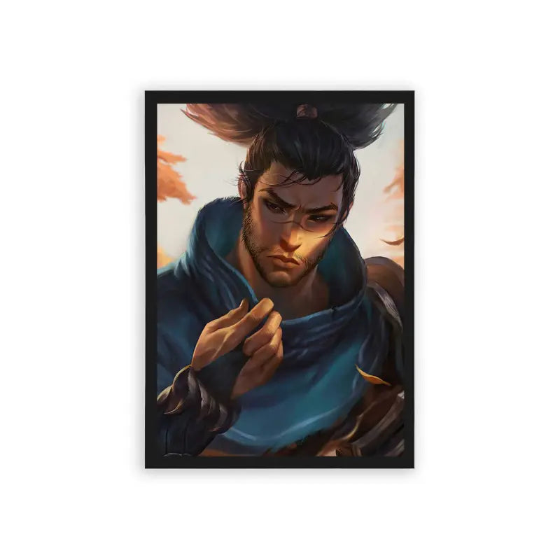 League of Legends Yasuo 'Will to Conquer' Framed Poster Black Hard Fiber