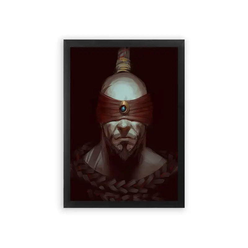 League of Legends Lee Sin 'The Blind Monk' Framed Poster Black Premium Wood