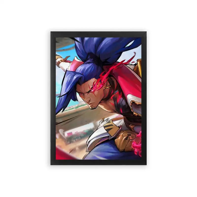 League of Legends Yasuo 'Martial Prowess' Framed Poster Black Premium Wood