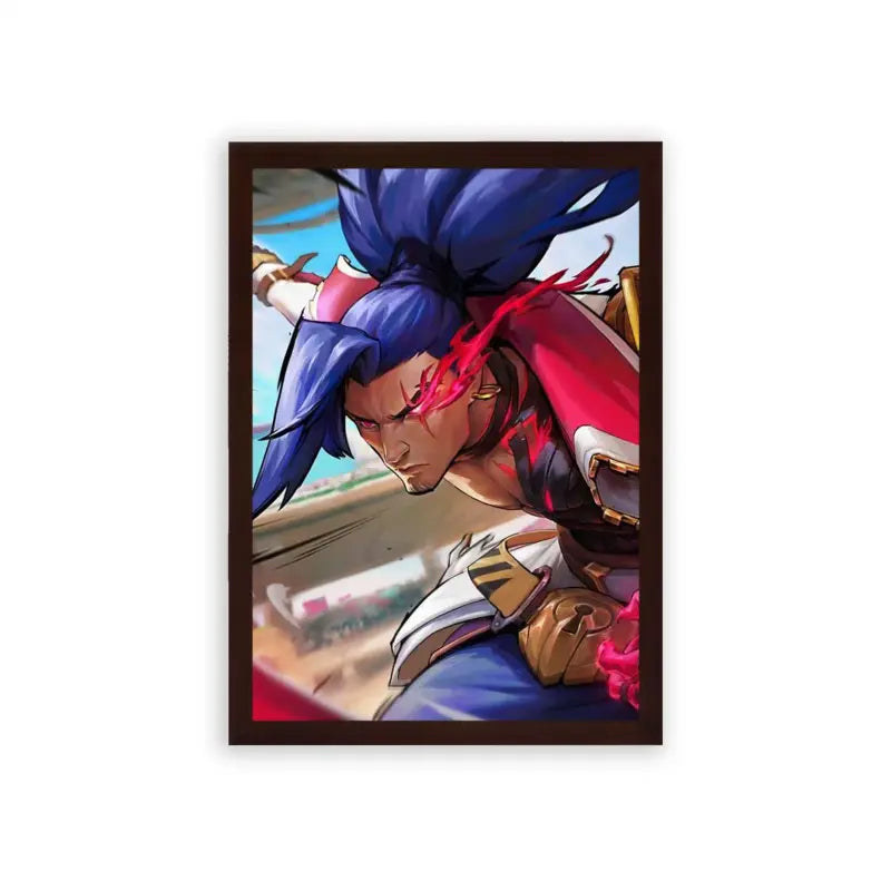 League of Legends Yasuo 'Martial Prowess' Framed Poster Brown Premium Wood