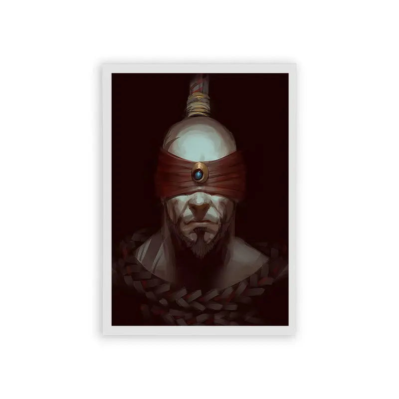 League of Legends Lee Sin 'The Blind Monk' Framed Poster White Hard Fiber