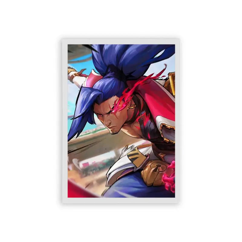 League of Legends Yasuo 'Martial Prowess' Framed Poster White Hard Fiber