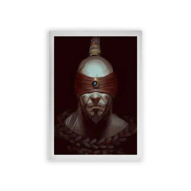 League of Legends Lee Sin 'The Blind Monk' Framed Poster White Premium Wood