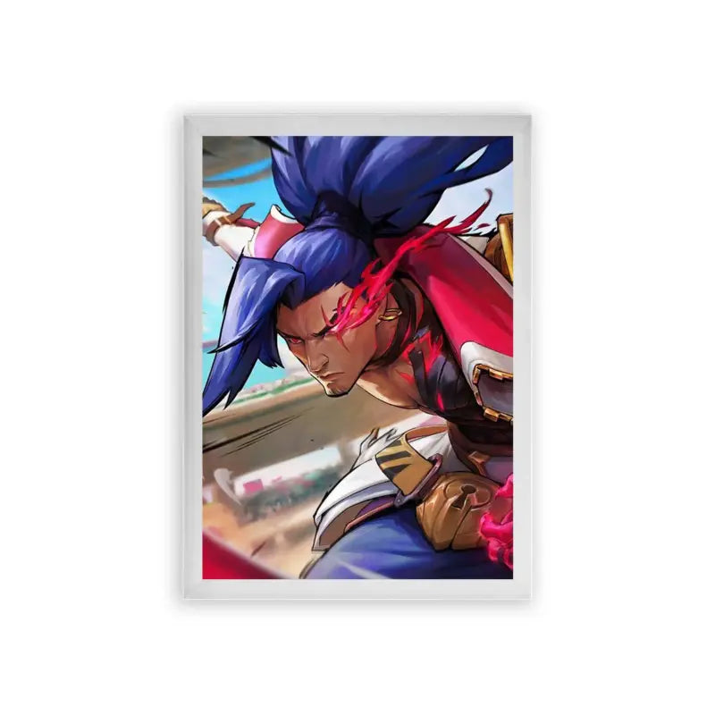 League of Legends Yasuo 'Martial Prowess' Framed Poster White Premium Wood