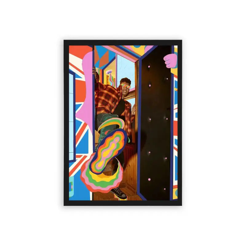 Marwan Pablo 'Kaleidoscope' Framed Poster Black Hard Fiber