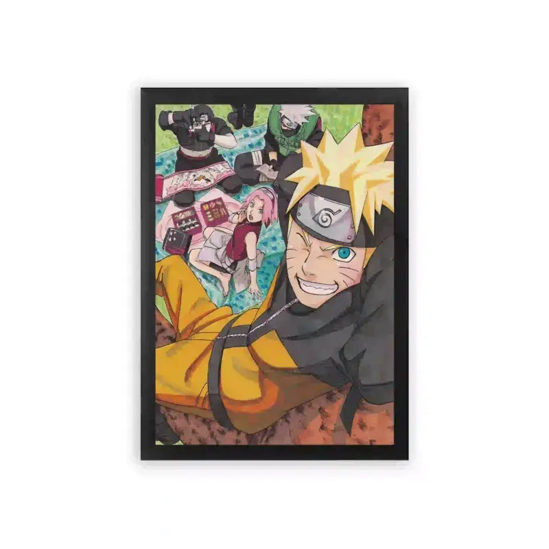 Naruto 'Bonds of Friendship' Framed Poster Black Premium Wood