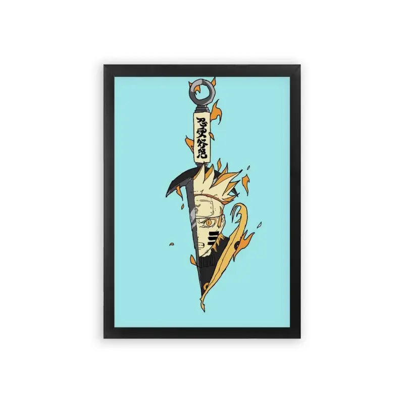 Naruto 'Chakra Blade' Framed Poster Black Premium Wood