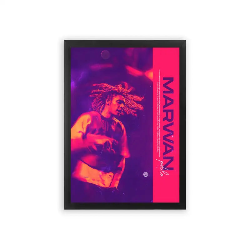 Marwan Pablo 'Heat' Framed Poster Black Premium Wood