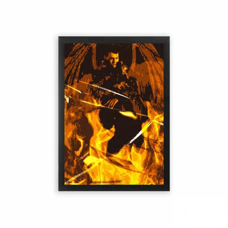 Marwan Pablo 'Dragon of Trap' Framed Poster Black Premium Wood