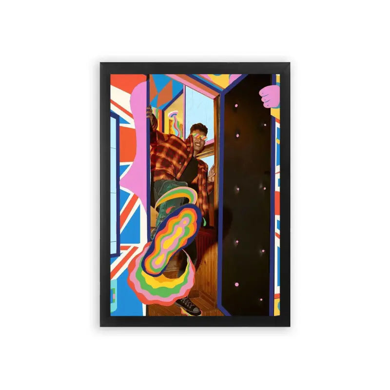 Marwan Pablo 'Kaleidoscope' Framed Poster Black Premium Wood